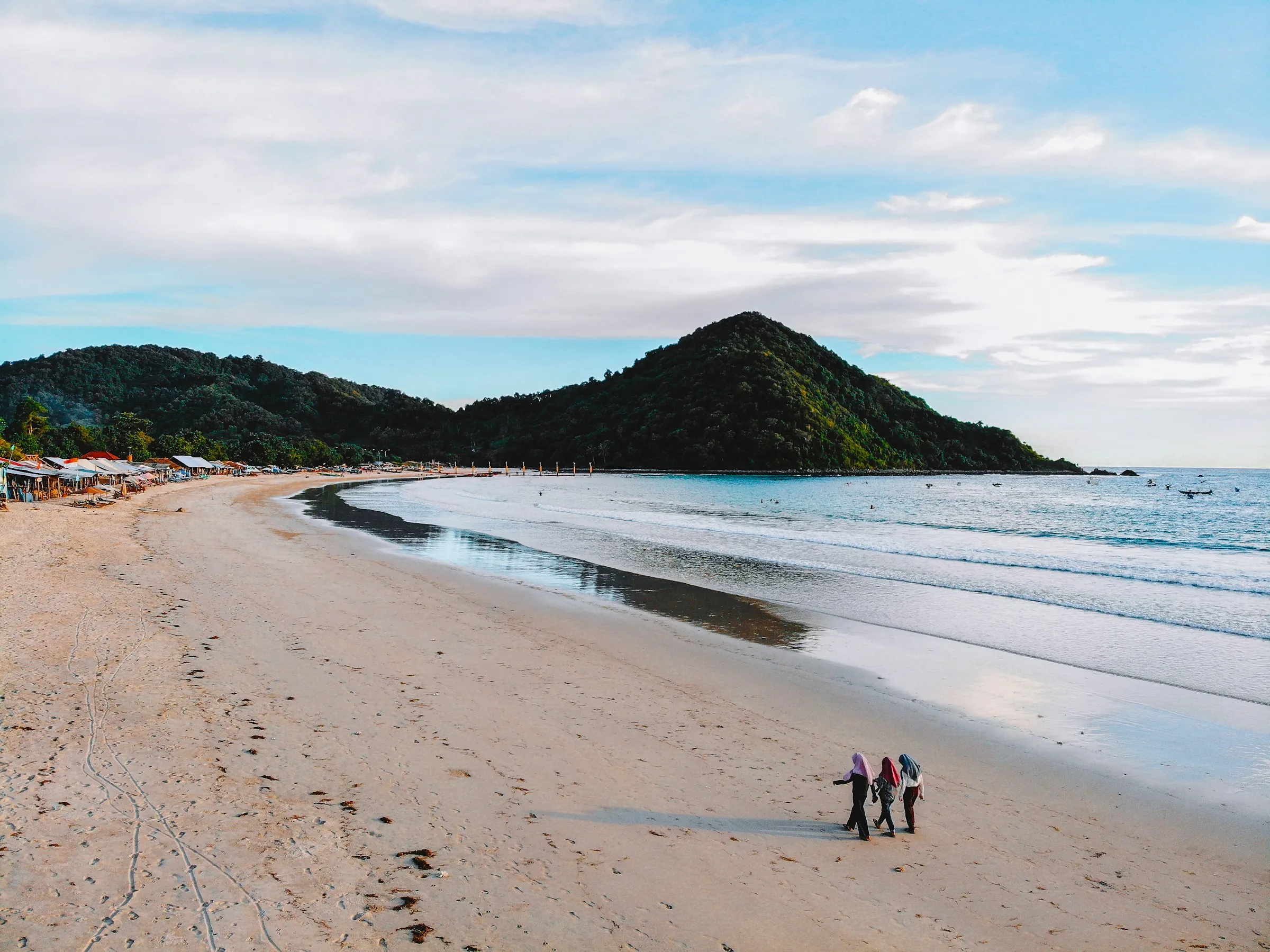 Selong Belanak beach at sunset, south Lombok