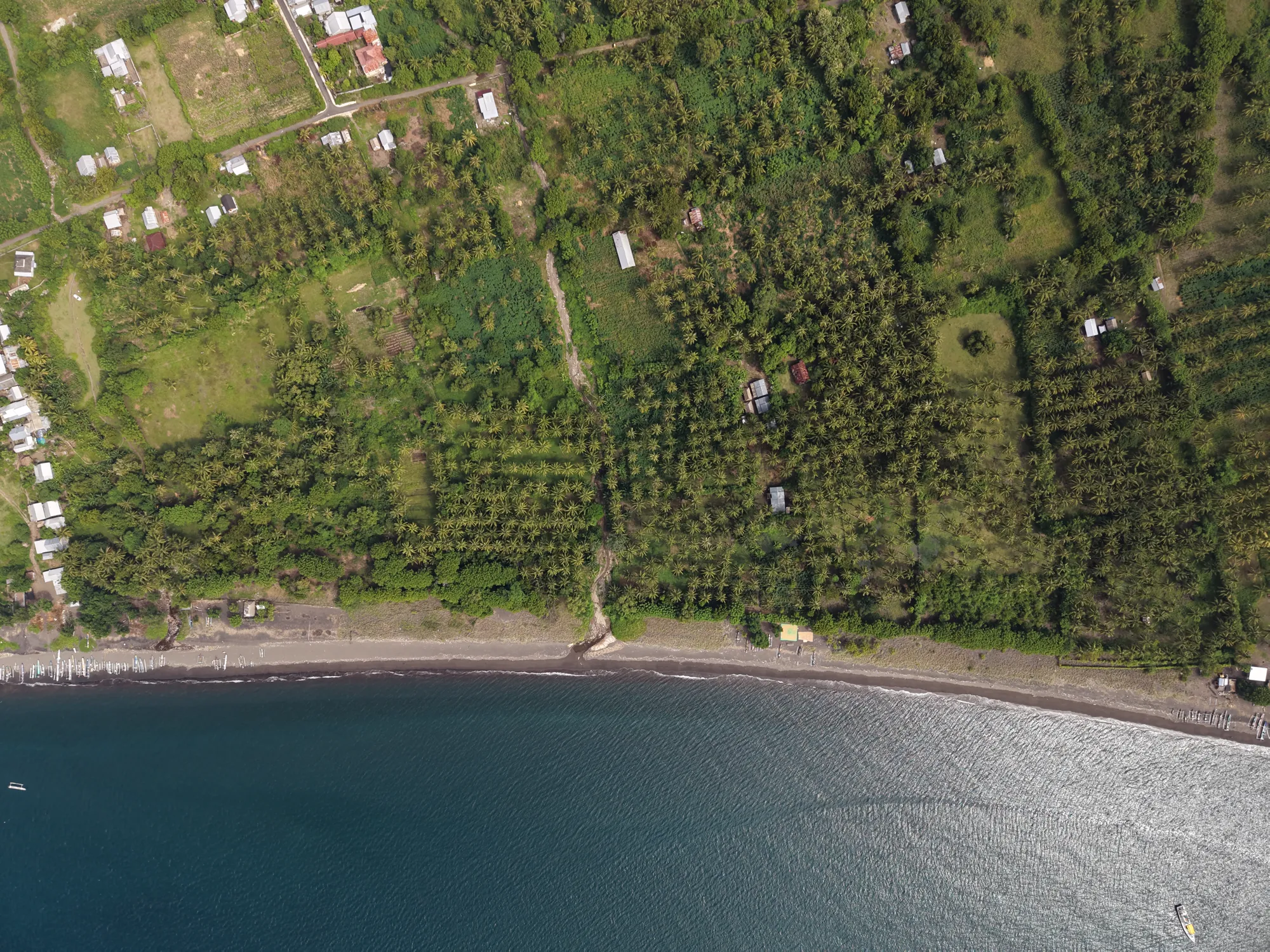 North Lombok coastline aerial view