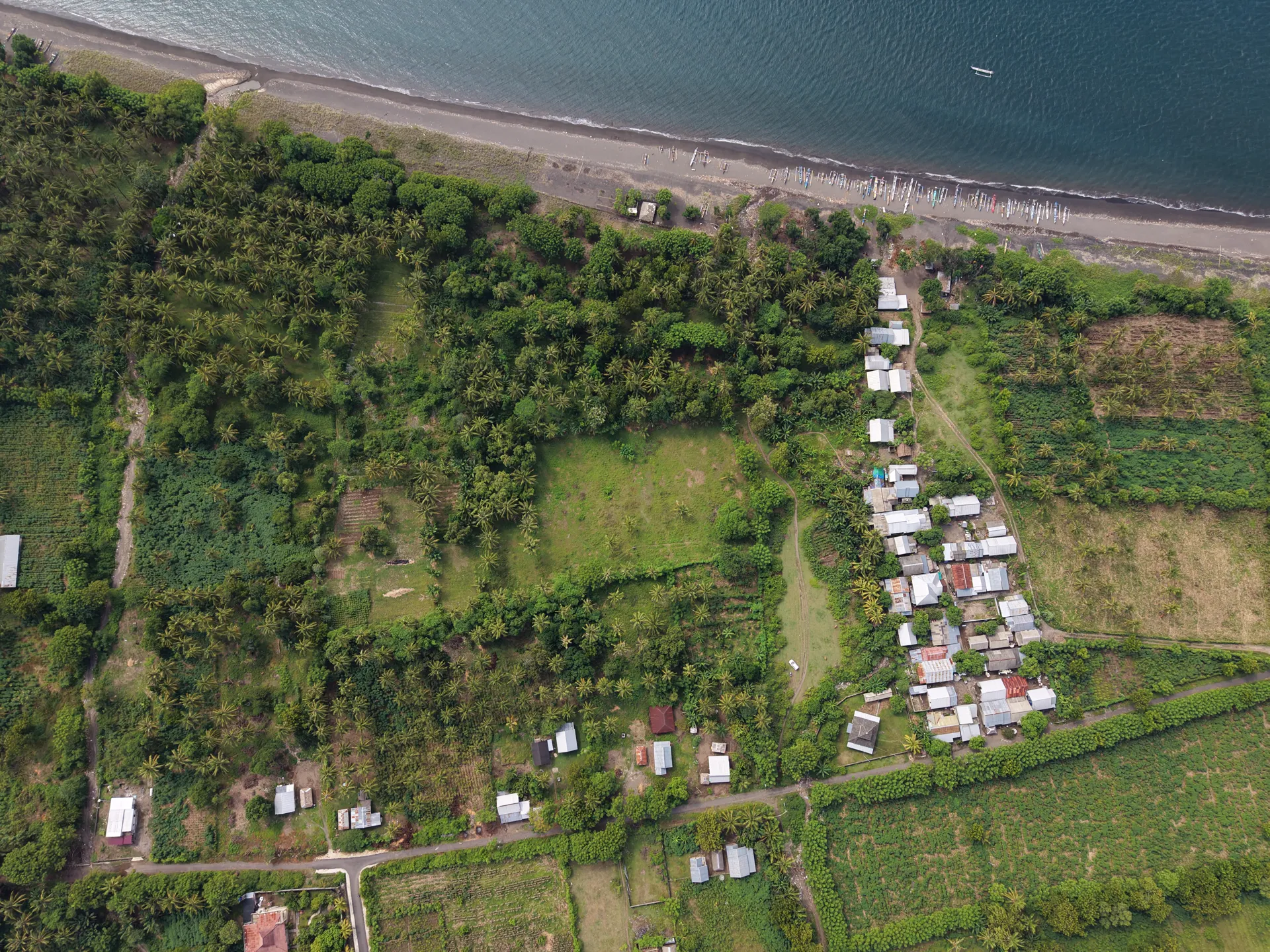 North Lombok beachfront land — aerial view (1)