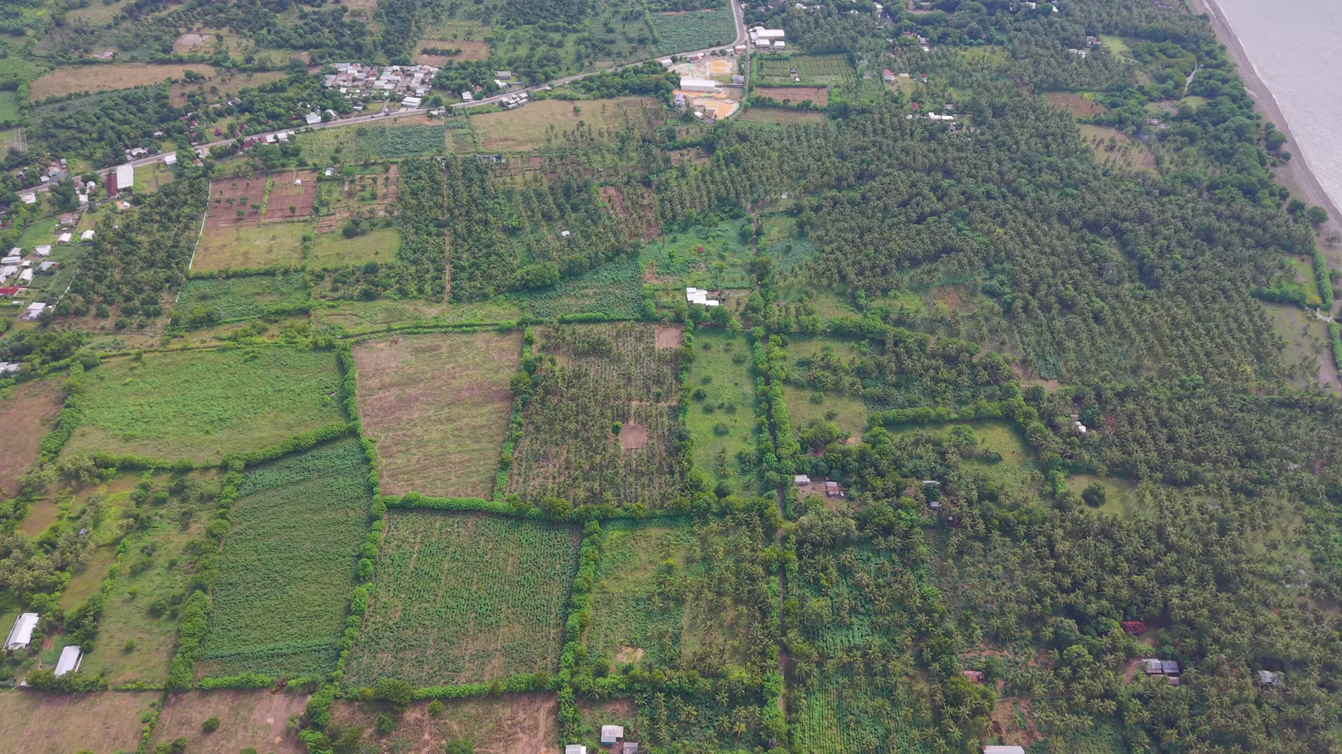 North Lombok coastline aerial view